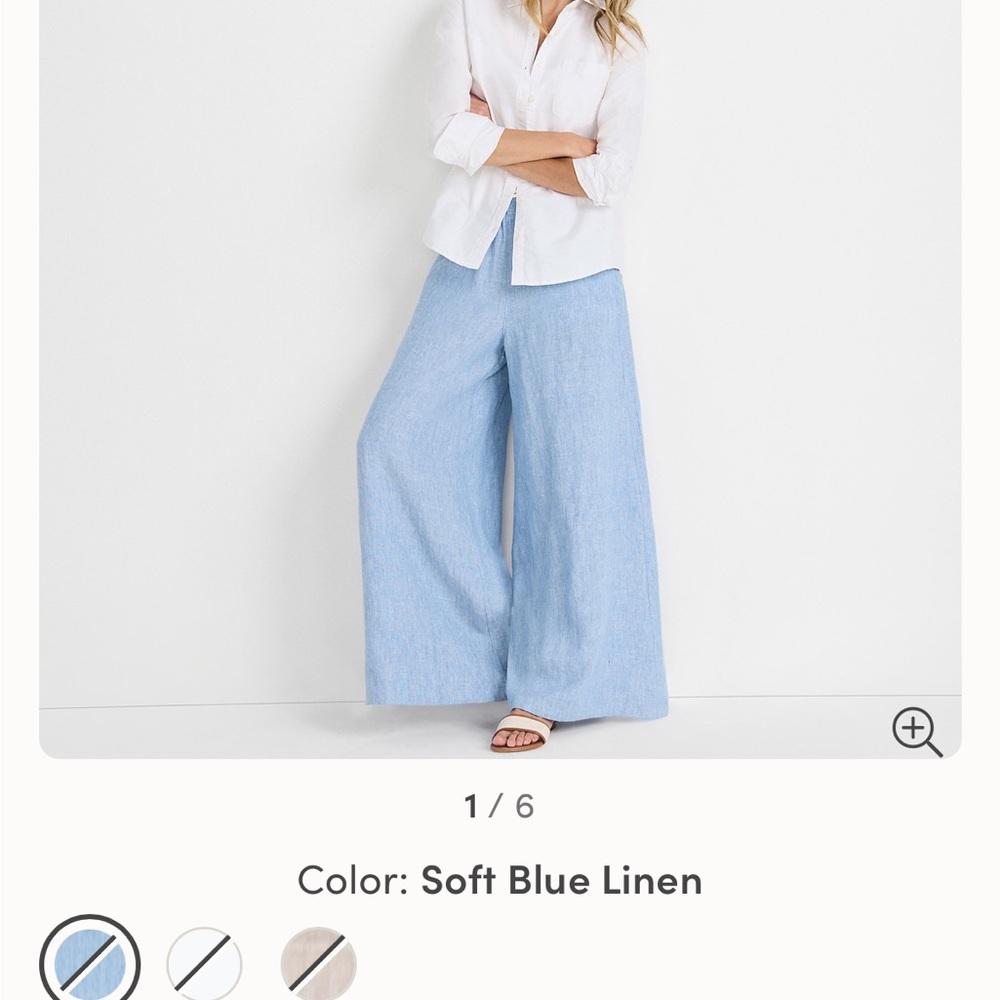 Lands' End High Rise Soft Blue Wide-Leg Pants Size XL/T (18)
